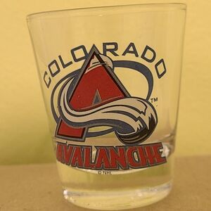 Avalanche Red and Blue Logo Shot Glass